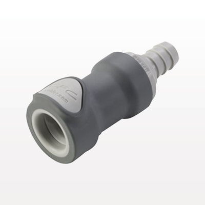 NS4 Connector, Body, Valved, Barbed - Fits 3/8 inch ID Tubing (0.375 inch, 9.53 mm) - NS4D17006
