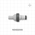 NS4 Connector, Insert, Valved, Barbed - Fits 3/8 inch ID Tubing (0.375 inch, 9.53 mm) - NS4D22006
