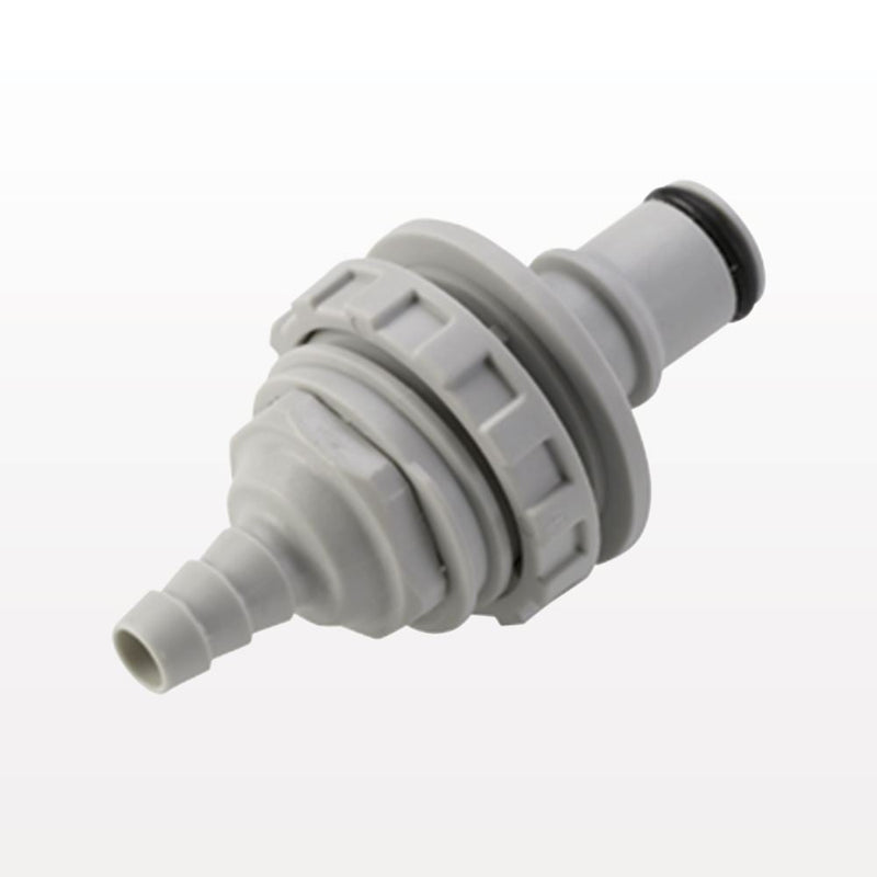NS4 Connector, Panel Mount Insert, Valved, Barbed - Fits 3/8 inch ID Tubing (0.375 inch, 9.53 mm) - NS4D42006