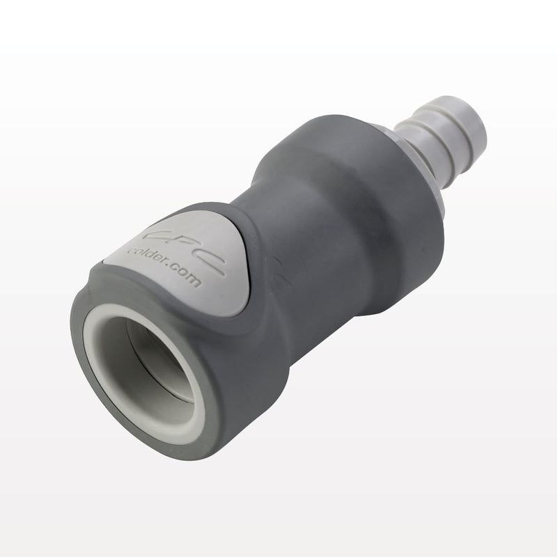 NS6 Connector, Body, Valved, Barbed - Fits 1/2 inch ID Tubing (0.5 inch, 12.7 mm) - NS6D17008