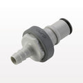 NS6 Connector, Insert, Valved, Barbed - Fits 3/8 inch ID Tubing (0.375 inch, 9.53 mm) - NS6D22006