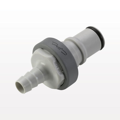 NS6 Connector, Insert, Valved, Barbed - Fits 3/8 inch ID Tubing (0.375 inch, 9.53 mm) - NS6D22006