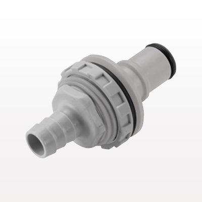 NS4 Connector, Panel Mount Insert, Valved, Barbed - Fits 3/8 inch ID Tubing (0.375 inch, 9.53 mm) - NS6D42006