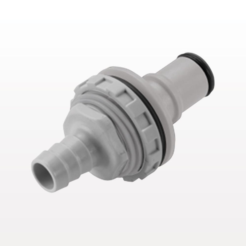 NS4 Connector, Panel Mount Insert, Valved, Barbed - Fits 3/8 inch ID Tubing (0.375 inch, 9.53 mm) - NS6D42006