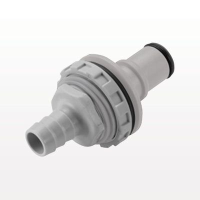 NS4 Connector, Panel Mount Insert, Valved, Barbed - Fits 1/2 inch ID Tubing (0.5 inch, 12.7 mm) - NS6D42008