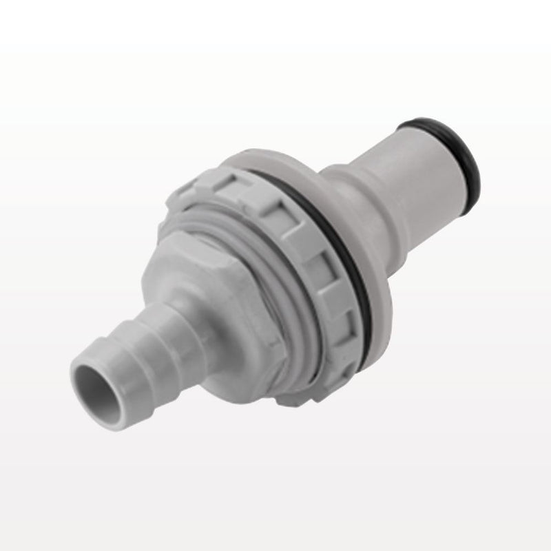 NS4 Connector, Panel Mount Insert, Valved, Barbed - Fits 1/2 inch ID Tubing (0.5 inch, 12.7 mm) - NS6D42008