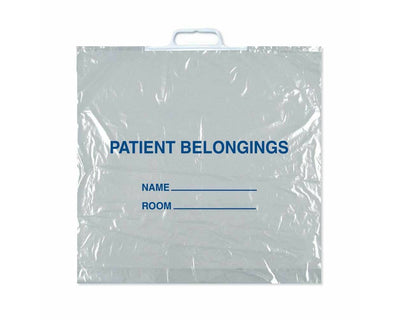 Patient Belongings Bag Rigid Handle Clear Plastic 18-1/2" X 20" X 3-1/2", 250 per Case | PBR01