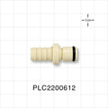 PLC12 Connector, Insert, Non-Valved, Barbed - Fits 3/8 inch ID Tubing (0.375 inch, 9.53 mm) - PLC2200612