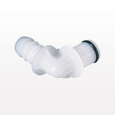 PLC Connector, Elbow Insert, Non-Valved, Barbed - Fits 3/8 inch ID Tubing (0.375 inch, 9.53 mm) - PLC23006