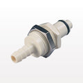 PLC12 Connector, Panel Mount Insert, Non-Valved, Barbed - Fits 1/4 inch ID Tubing (0.25 inch, 6.35 mm) - PLC4200412