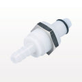 PLC Connector, Panel Mount Insert, Non-Valved, Barbed - Fits 1/4 inch ID Tubing (0.25 inch, 6.35 mm) - PLC42004