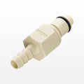 PLC12 Connector, Insert, Valved, Barbed - Fits 1/4 inch ID Tubing (0.25 inch, 6.35 mm) - PLCD2200412