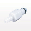 PLC Connector, Insert, Valved, Barbed - Fits 3/8 inch ID Tubing (0.375 inch, 9.53 mm) - PLCD22006