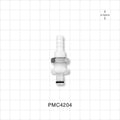 PMC Connector, Panel Mount Insert, Non-Valved, Barbed - Fits 1/4 inch ID Tubing (0.25 inch, 6.35 mm) - PMC4204
