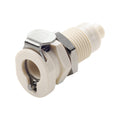 PMC12 Connector, Panel Mount Body, Valved, Barbed - Fits 1/8 inch ID Tubing (0.125 inch, 3.18 mm) - PMCD160212
