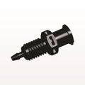 Panel Mount, Female Luer Lock, Barbed, Black, 100/Bag - 1/4-28 UNF Thread; Fits 1/16 inch ID Tubing (0.063 inch, 1.59 mm) - PMLF2131