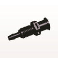 Panel Mount, Female Luer Lock, Barbed, Black, 100/Bag - 1/4-28 UNF Thread; Fits 3/32 inch ID Tubing (0.094 inch, 2.38 mm) - PMLF3131