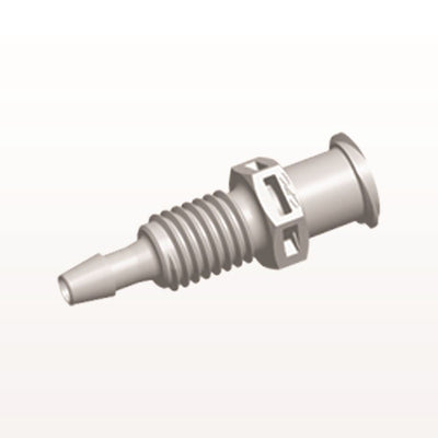 Panel Mount, Female Luer Lock, Barbed, Natural, 100/Bag - 1/4-28 UNF Thread; Fits 3/32 inch ID Tubing (0.094 inch, 2.38 mm) - PMLF31