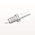 Male Luer Slip to Panel Mount with Barb, White, 100/Bag - 1/4-28 UNF Thread; Fits 1/16 inch ID Tubing (0.063 inch, 1.59 mm) - PMLM2130