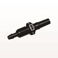 Male Luer Slip to Panel Mount with Barb, Black, 100/Bag - 1/4-28 UNF Thread; Fits 3/32 inch ID Tubing (0.094 inch, 2.38 mm) - PMLM3131