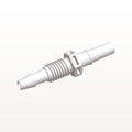 Male Luer Slip to Panel Mount with Barb, White, 100/Bag - 1/4-28 UNF Thread; Fits 1/8 inch ID Tubing (0.125 inch, 3.18 mm) - PMLM4130