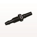 Male Luer Slip to Panel Mount with Barb, Black, 100/Bag - 1/4-28 UNF Thread; Fits 1/8 inch ID Tubing (0.125 inch, 3.18 mm) - PMLM4131