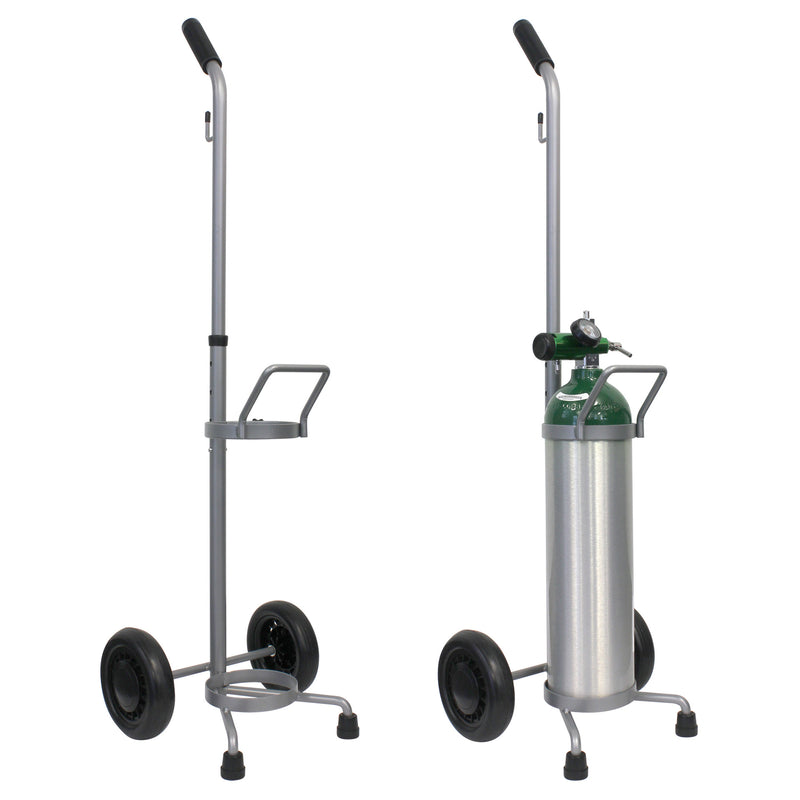 SUNSET  Oxygen Cylinder Cart, Powder Coated, Adjustable Handle - For single tanks sizes E/D - 4/case RES060