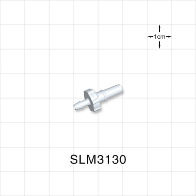 Male Luer Slip, Barbed, White, 100/Bag - Fits 3/32 inch ID Tubing (0.094 inch, 2.38 mm) - SLM3130