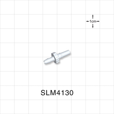 Male Luer Slip, Barbed, White, 100/Bag - Fits 1/8 inch ID Tubing (0.125 inch, 3.18 mm) - SLM4130