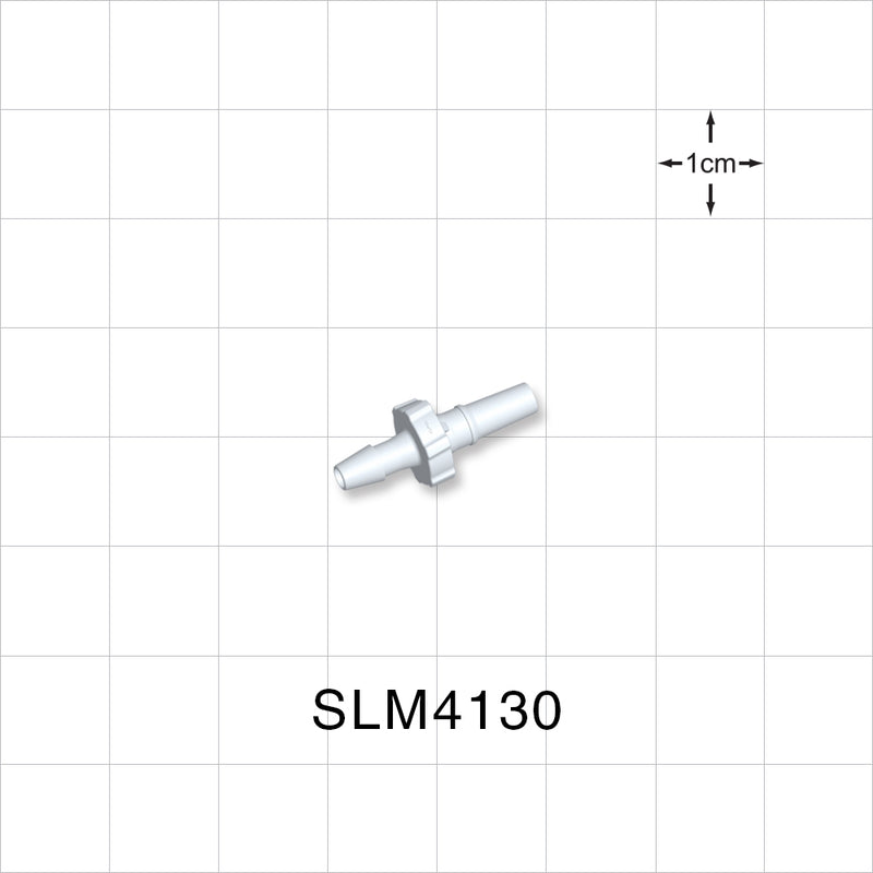 Male Luer Slip, Barbed, White, 100/Bag - Fits 1/8 inch ID Tubing (0.125 inch, 3.18 mm) - SLM4130