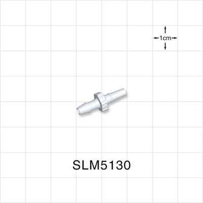 Male Luer Slip, Barbed, White, 100/Bag - Fits 5/32 inch ID Tubing (0.156 inch, 3.97 mm) - SLM5130