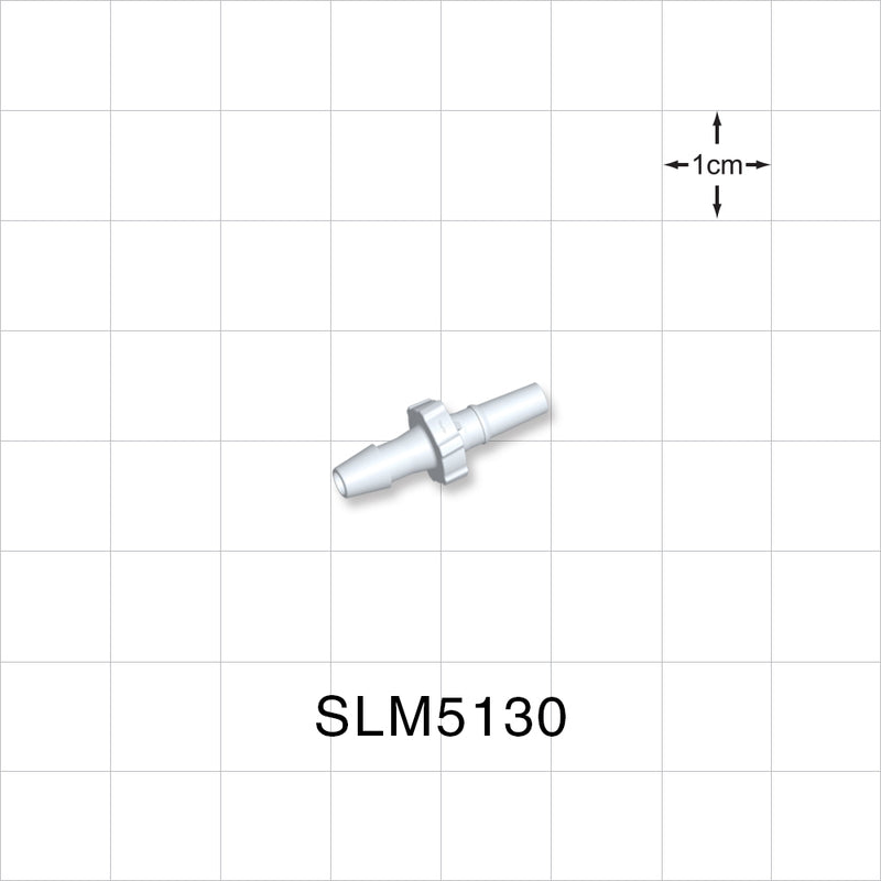 Male Luer Slip, Barbed, White, 100/Bag - Fits 5/32 inch ID Tubing (0.156 inch, 3.97 mm) - SLM5130