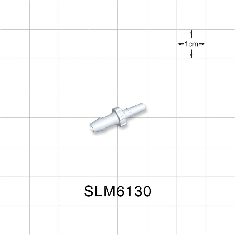 Male Luer Slip, Barbed, Natural, 100/Bag - Fits 3/16 inch ID Tubing (0.188 inch, 4.76 mm) - SLM6130