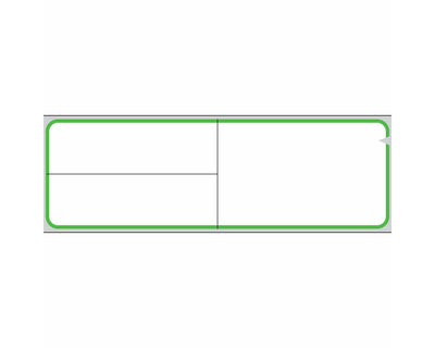 PDC V-Notch® Label Meditech Direct Thermal Paper Permanent 3" Core 4" x 1-1/4" White with Green 3600 per Roll, 1 Roll per Box | TD-MIT-3GBD