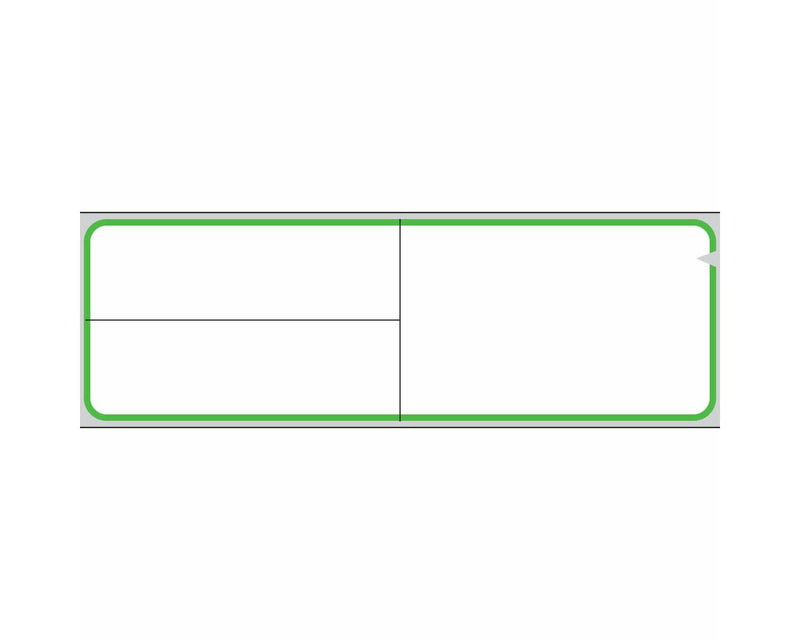PDC V-Notch® Label Meditech Direct Thermal Paper Permanent 3" Core 4" x 1-1/4" White with Green 3600 per Roll, 1 Roll per Box | TD-MIT-3GBD