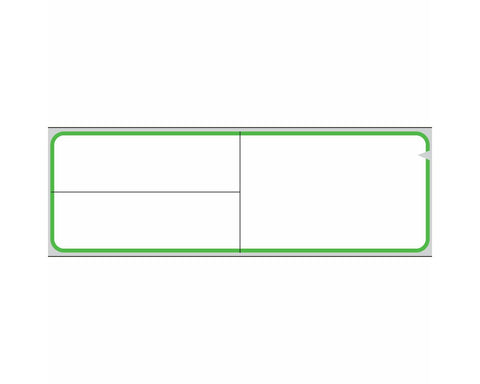 PDC V-Notch® Label Meditech Direct Thermal Paper Permanent 3" Core 4" x 1-1/4" White with Green 3600 per Roll, 1 Roll per Box | TD-MIT-3GBD