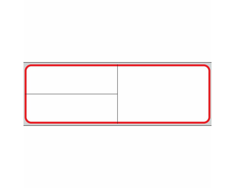 PDC Label Meditech Direct Thermal Paper Permanent 3" Core 4"x1 1/4" White with Red 3600 per Roll, 1 Roll per Box | TD-MIT-3R