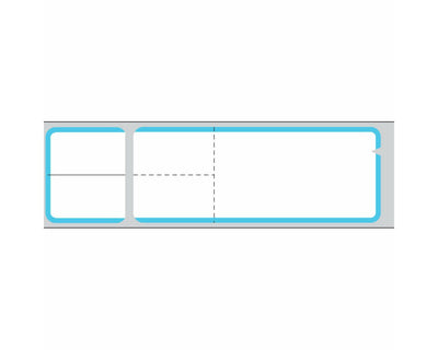 PDC V-Notch® Label Misys/Sunquest Direct Thermal Paper Permanent 3" Core 4-1/8" X 1-3/16" White With Blue 4300 per Roll, 2 Rolls per Box | TD-SQ4B-BD