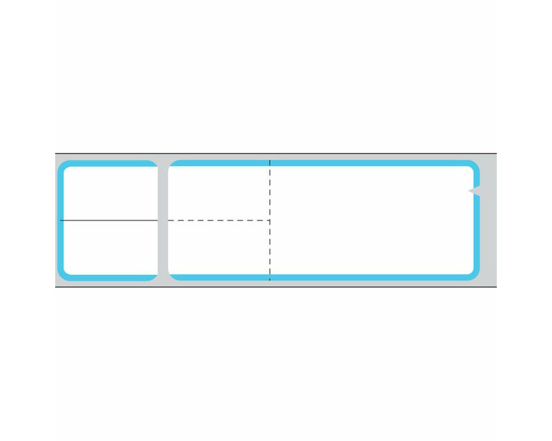 PDC V-Notch® Label Misys/Sunquest Direct Thermal Paper Permanent 3" Core 4-1/8" X 1-3/16" White With Blue 4300 per Roll, 2 Rolls per Box | TD-SQ4B-BD