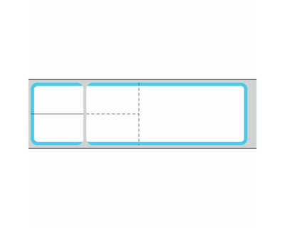 PDC Label Misys/Sunquest Direct Thermal Paper Permanent 3" Core 4 1/8"x1 3/16" White with Blue 4300 per Roll, 2 Rolls per Box | TD-SQ4B