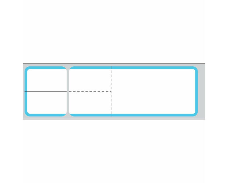PDC Label Misys/Sunquest Direct Thermal Paper Permanent 3" Core 4 1/8"x1 3/16" White with Blue 4300 per Roll, 2 Rolls per Box | TD-SQ4B