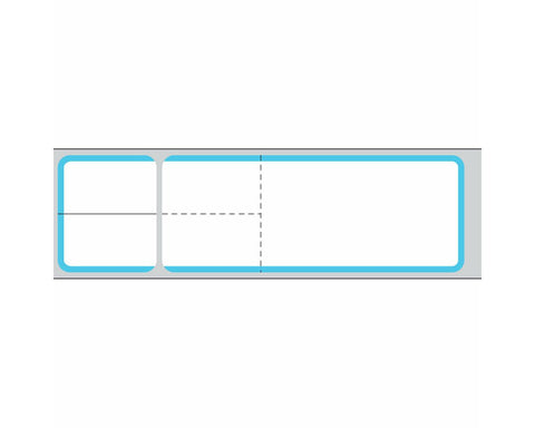 PDC Label Misys/Sunquest Direct Thermal Paper Permanent 3" Core 4 1/8"x1 3/16" White with Blue 4300 per Roll, 2 Rolls per Box | TD-SQ4B