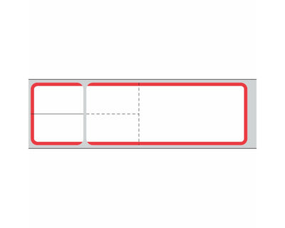 PDC Label Misys/Sunquest Direct Thermal Paper Permanent 3" Core 4 1/8"x1 3/16" White with Red 4300 per Roll, 2 Rolls per Box | TD-SQ4R