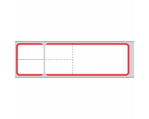 PDC Label Misys/Sunquest Direct Thermal Paper Permanent 3" Core 4 1/8"x1 3/16" White with Red 4300 per Roll, 2 Rolls per Box | TD-SQ4R