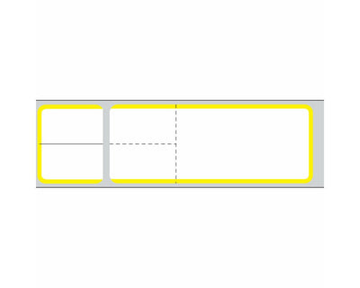 PDC Label Misys/Sunquest Direct Thermal Paper Permanent 3" Core 4 1/8"x1 3/16" White with Yellow 4300 per Roll, 2 Rolls per Box | TD-SQ4YB