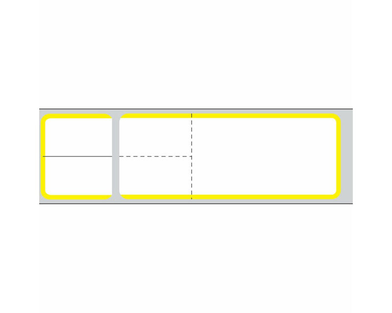 PDC Label Misys/Sunquest Direct Thermal Paper Permanent 3" Core 4 1/8"x1 3/16" White with Yellow 4300 per Roll, 2 Rolls per Box | TD-SQ4YB