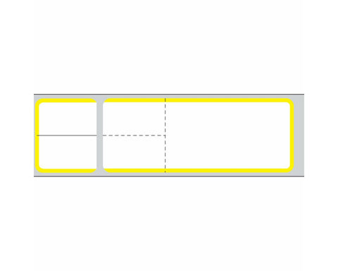 PDC Label Misys/Sunquest Direct Thermal Paper Permanent 3" Core 4 1/8"x1 3/16" White with Yellow 4300 per Roll, 2 Rolls per Box | TD-SQ4YB