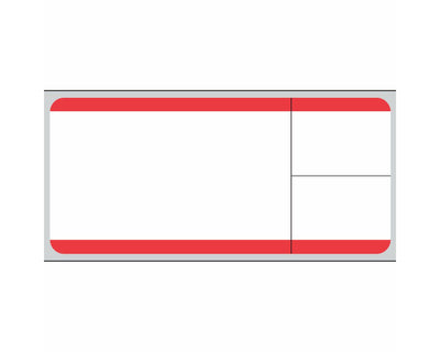 PDC Label SoftLab Direct Thermal Paper Permanent 1" Core 3" X 1-3/8" White with Red 1500 per Roll, 3 Rolls per Box | TD1-SL3RB