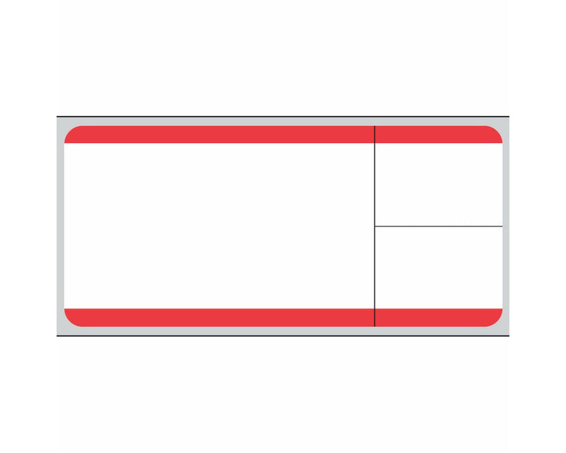 PDC Label SoftLab Direct Thermal Paper Permanent 1" Core 3" X 1-3/8" White with Red 1500 per Roll, 3 Rolls per Box | TD1-SL3RB