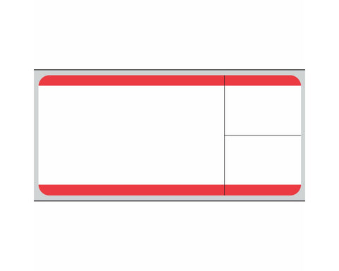 PDC Label SoftLab Direct Thermal Paper Permanent 1" Core 3" X 1-3/8" White with Red 1500 per Roll, 3 Rolls per Box | TD1-SL3RB
